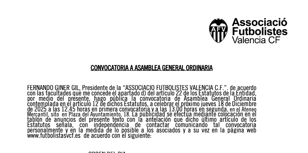 CONVOCATORIA A ASAMBLEA GENERAL ORDINARIA
